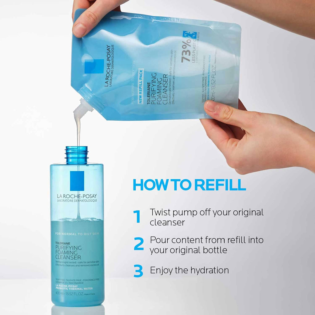 La Roche-Posay Toleriane Purifying Foaming Facial Cleanser, Oil Free Face Wash for Women & Men with Niacinamide + Ceramides, Pore Cleanser Safe For Sensitive Skin, Won’t Dry Out Skin, Soap Free