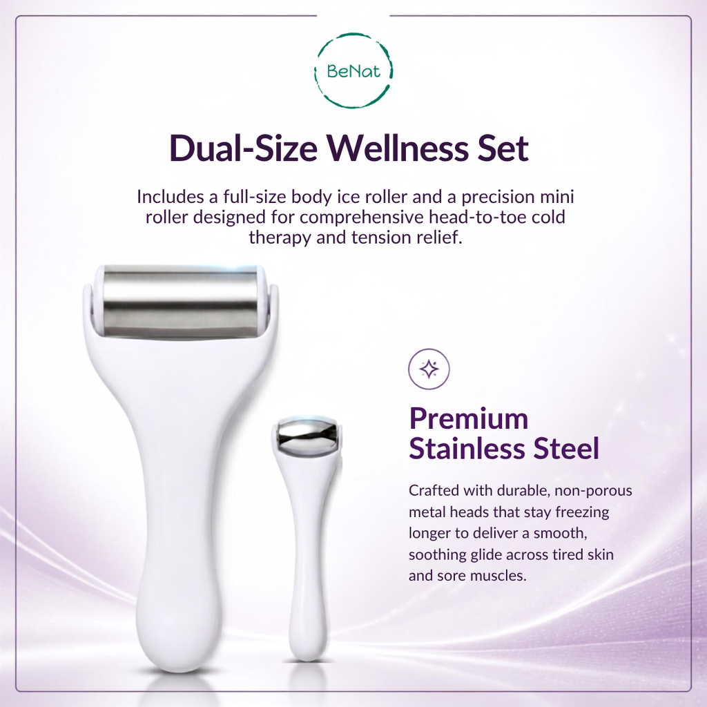 2-Piece Cryotherapy Face & Eye and Body Ice Roller Set