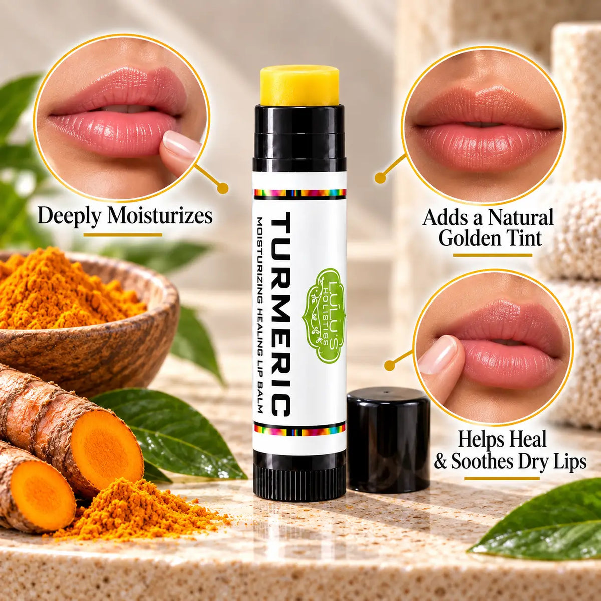 Lulu's Holistics Turmeric Moisture-Lock Conditioning Lip Balm (0.15oz)